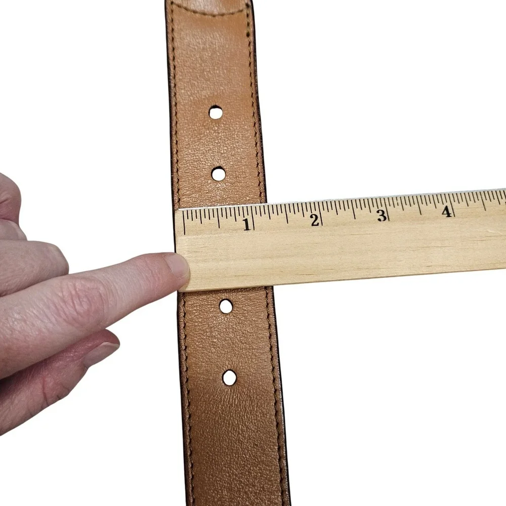 Esprit Braided Belt Womens Medium Tan Brown‎ Buffalo Leather Boho Western Style
